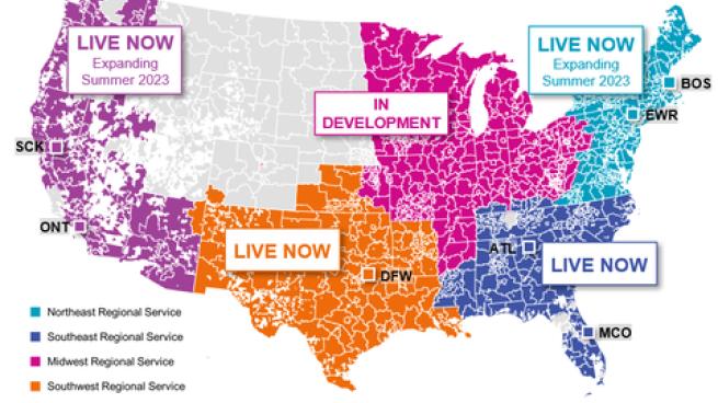 Pitney Bowes is expanding its regional delivery service models to an additional 20 major cities.  (Graphic: Business Wire)
